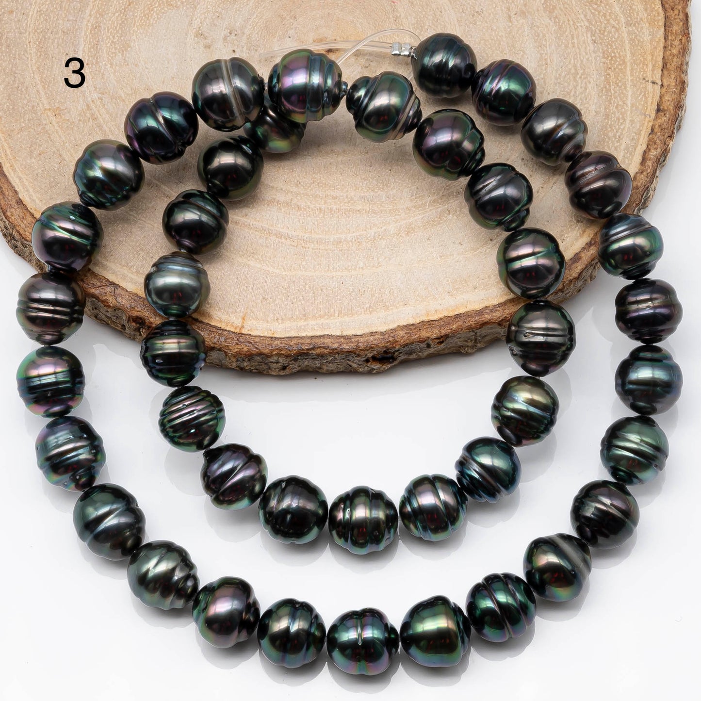 9-10mm Tahitian Pearl Bead with High Luster, In Full Strand with Blemishes for Jewelry Making, SKU # 1858TH