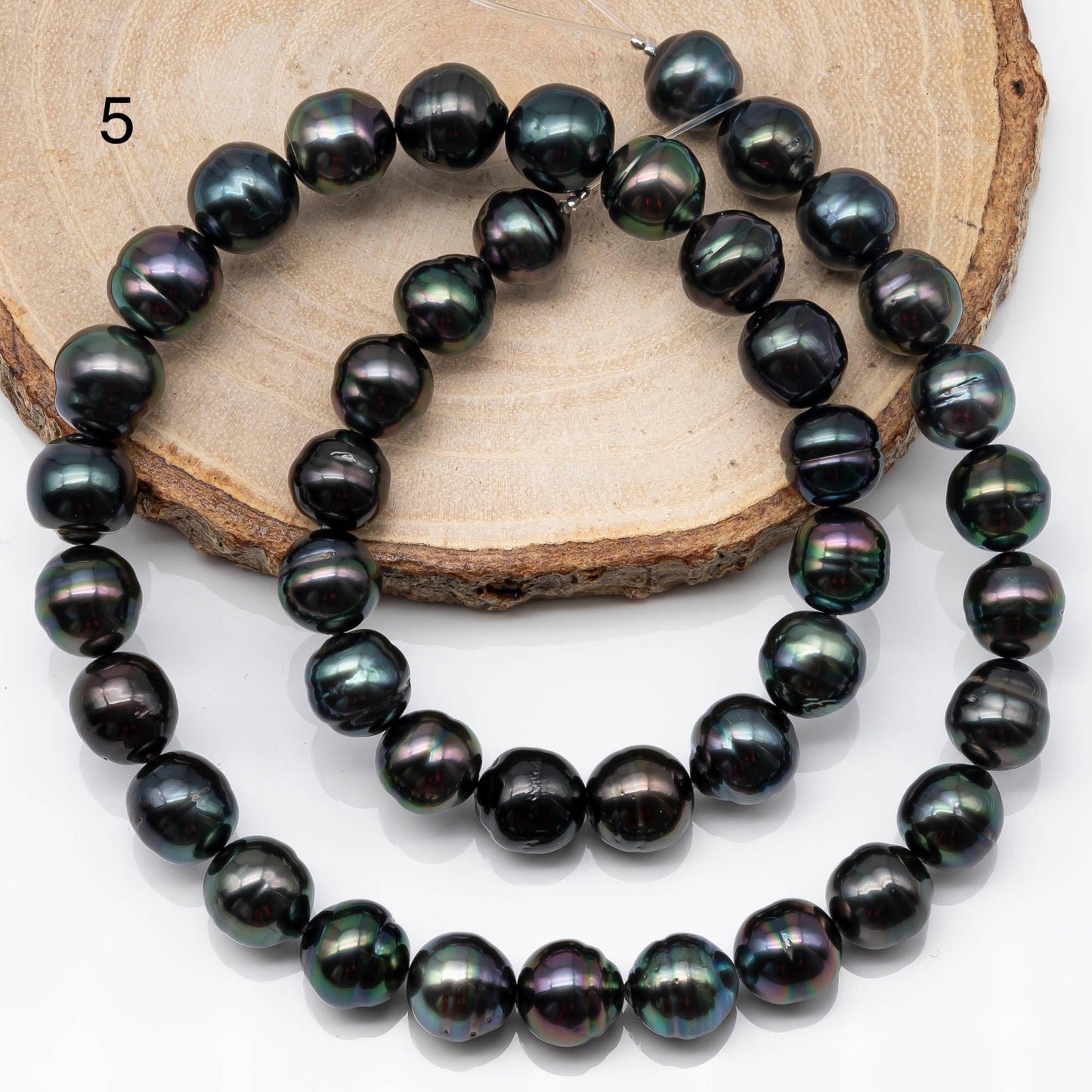 9-10mm Tahitian Pearl Bead with High Luster, In Full Strand with Blemishes for Jewelry Making, SKU # 1858TH