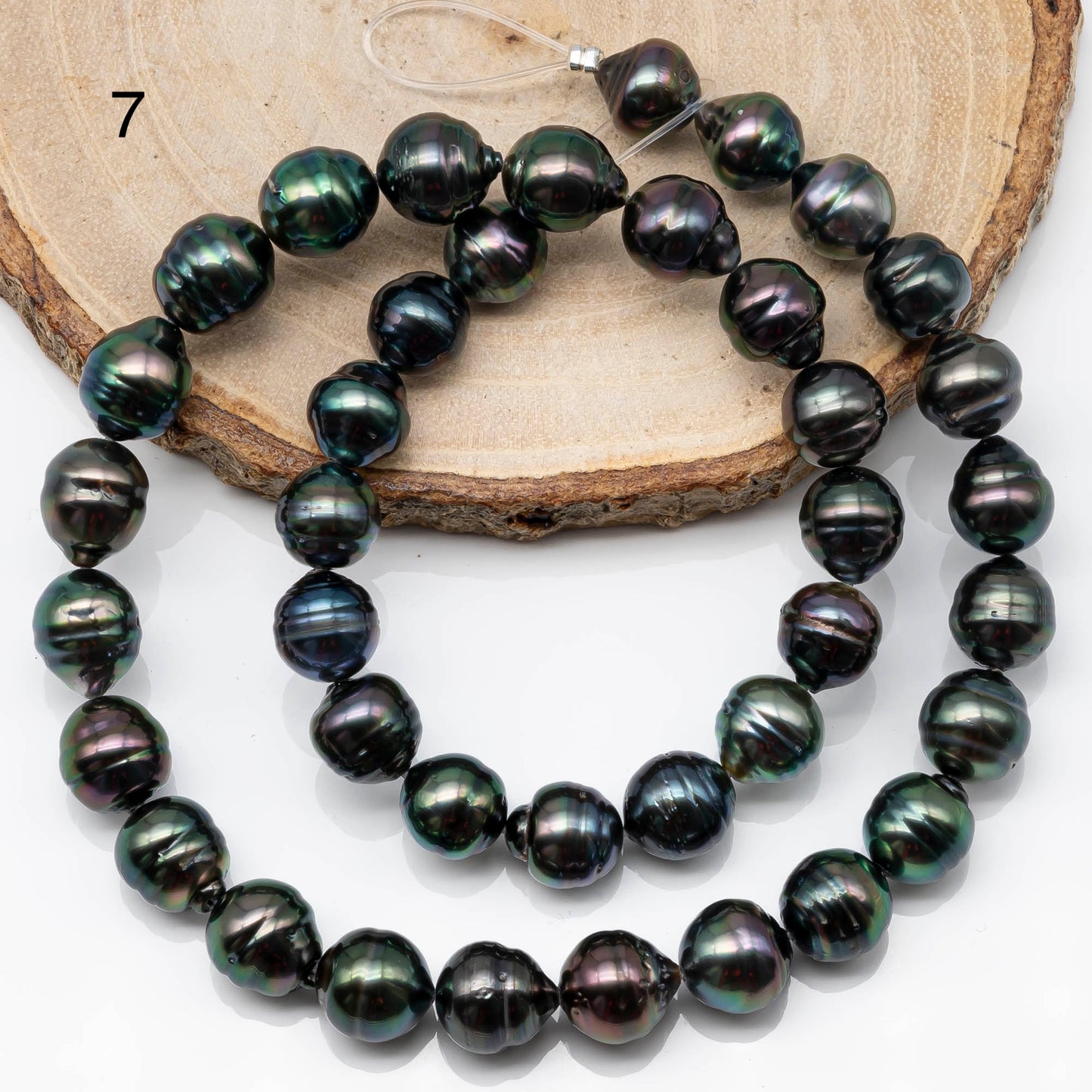 9-10mm Tahitian Pearl Bead with High Luster, In Full Strand with Blemishes for Jewelry Making, SKU # 1858TH