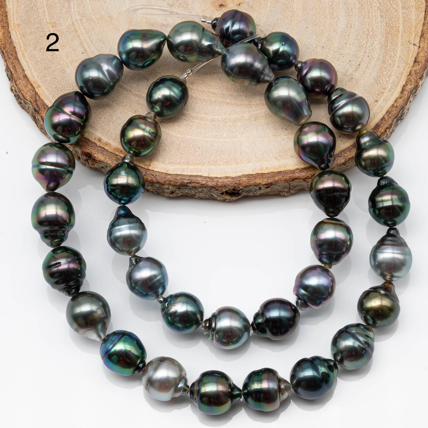 9-10mm Tahitian Pearl Bead with High Luster, In Full Strand with Blemishes for Jewelry Making, SKU # 1858TH