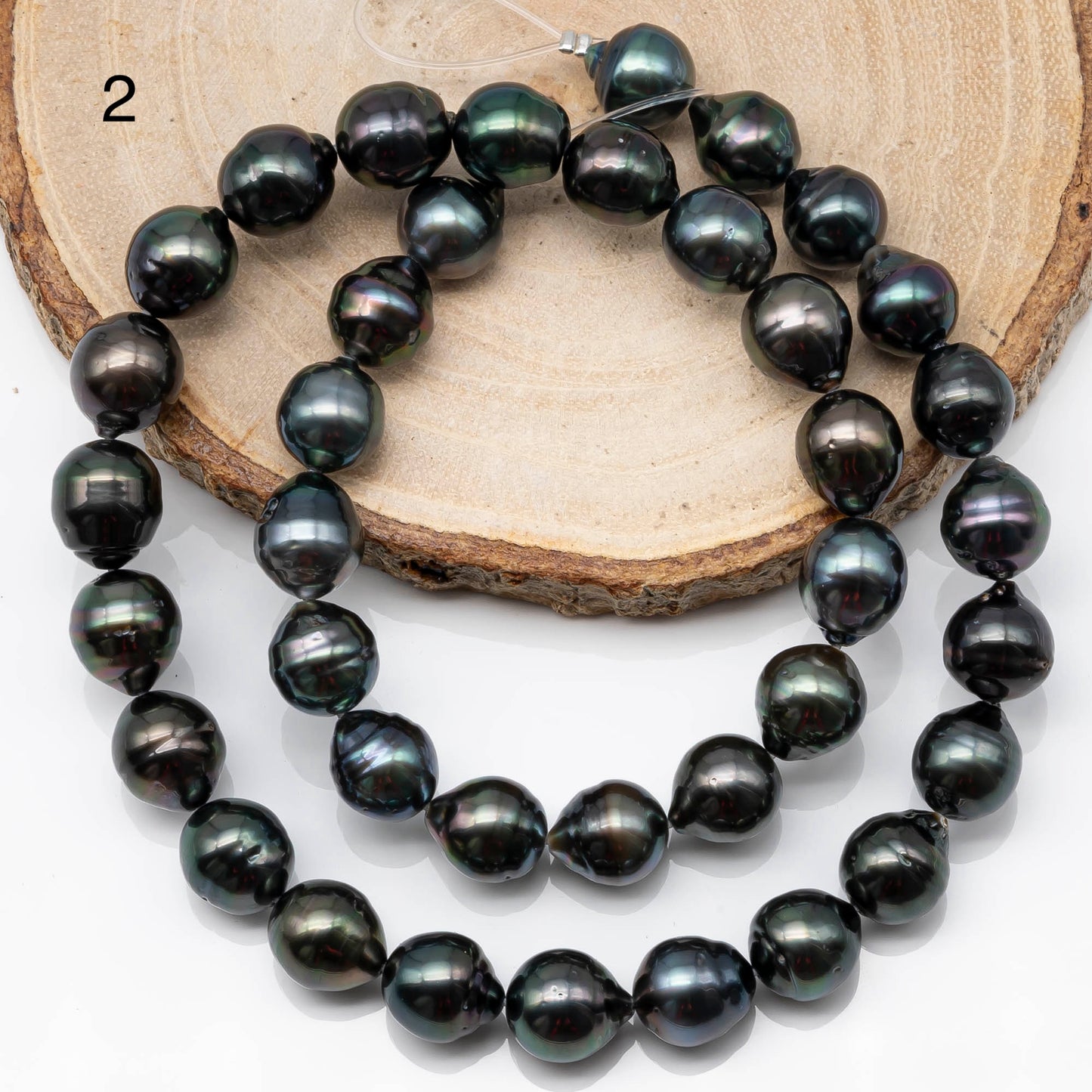 9-10mm Tahitian Pearl in Full Strand with All Natural Color with High Luster for Jewelry Making, SKU# 1860TH