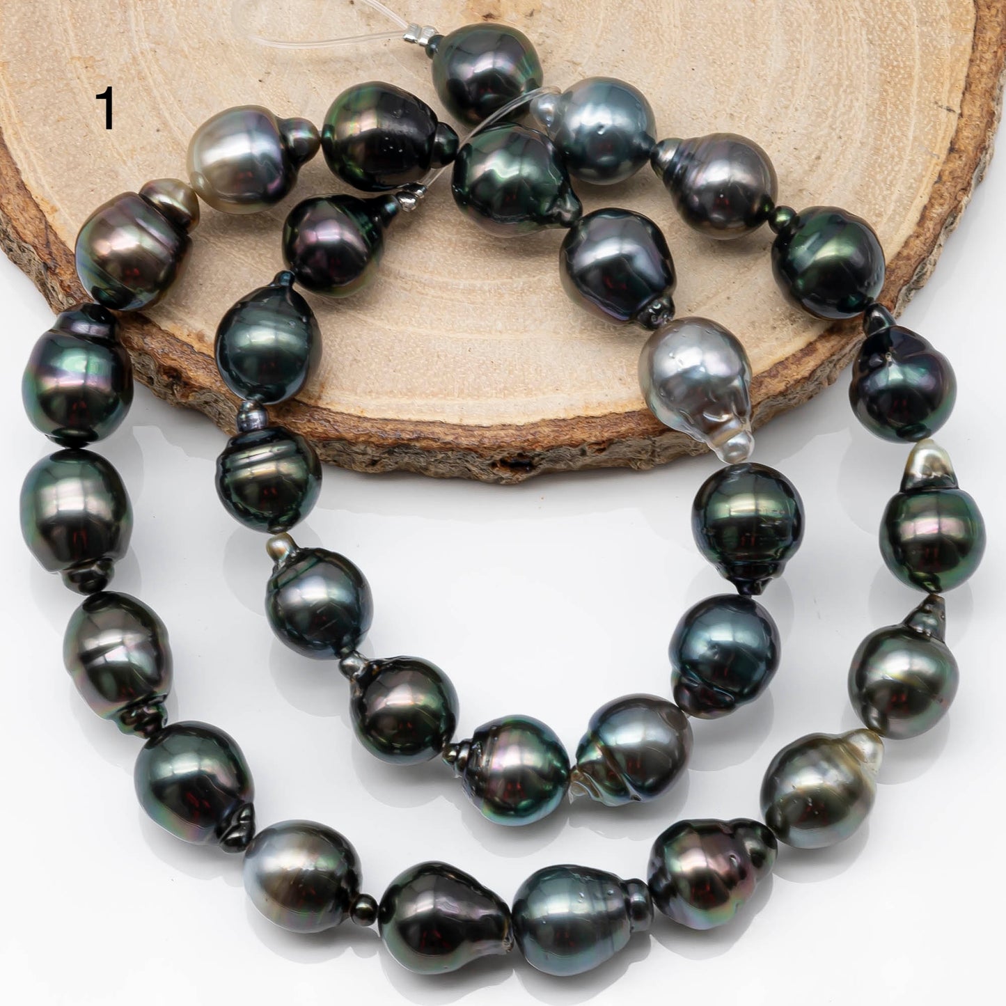 10-11mm Tahitian Pearl in Full Strand with All Natural Color with High Luster for Jewelry Making, SKU# 1864TH