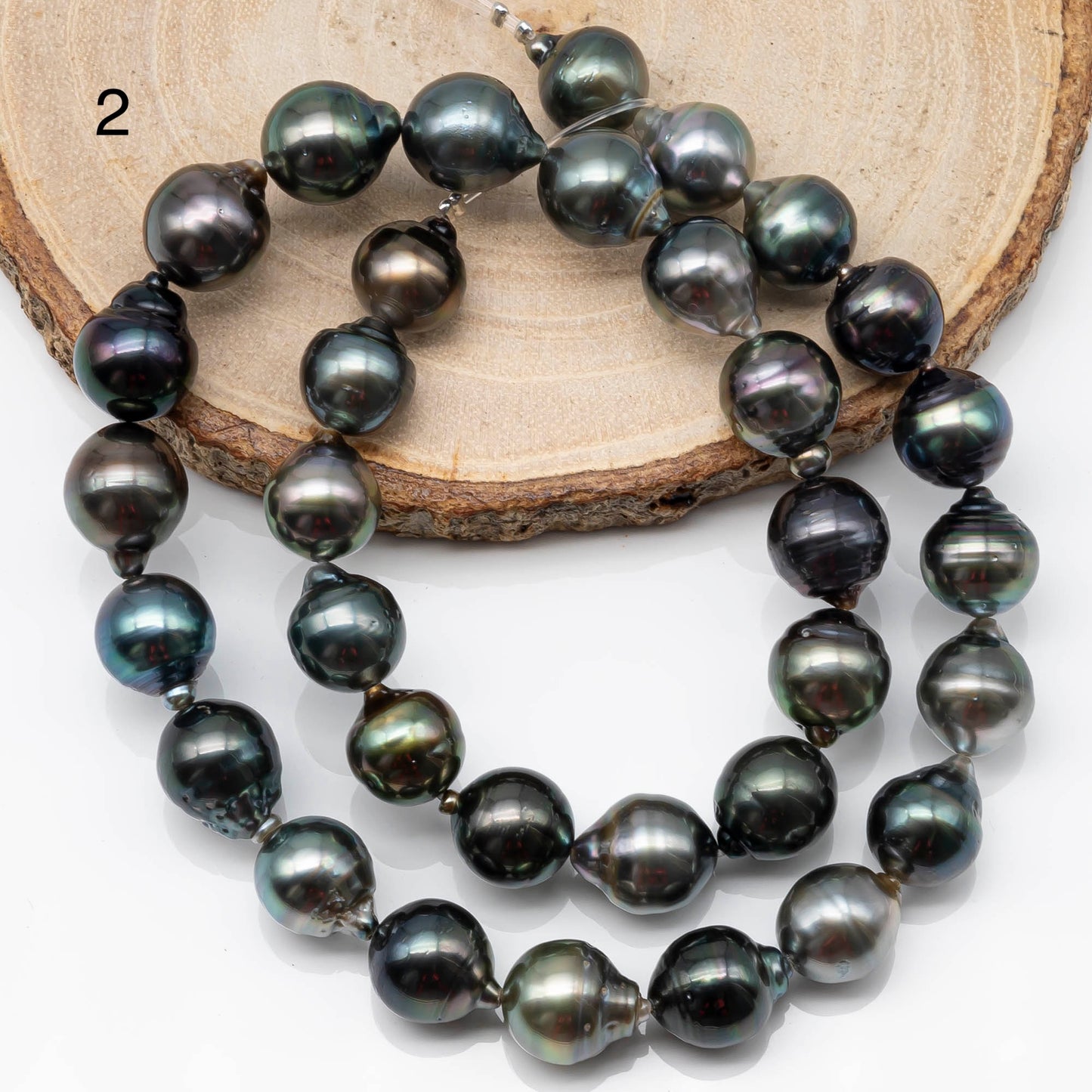 10-11mm Tahitian Pearl in Full Strand with All Natural Color with High Luster for Jewelry Making, SKU# 1864TH