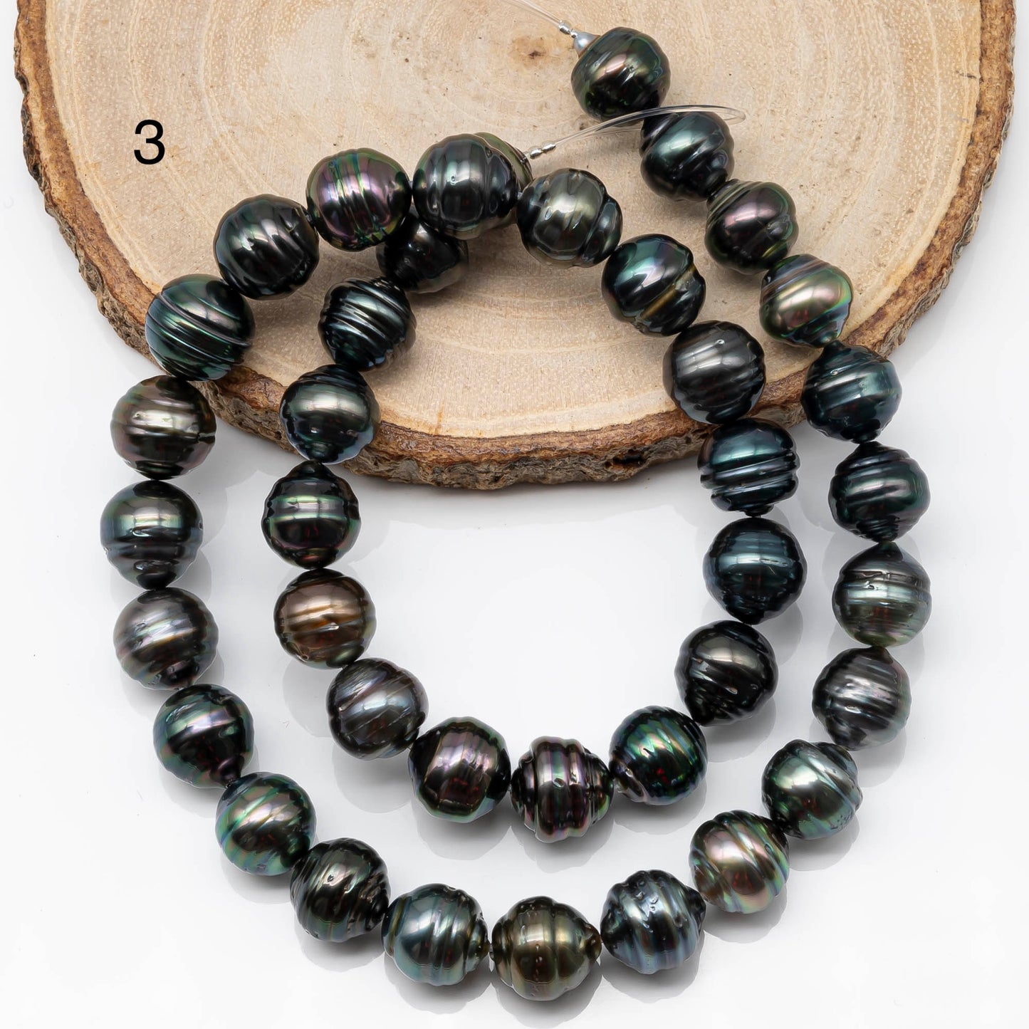 10-11mm Tahitian Pearl in Full Strand with All Natural Color with High Luster for Jewelry Making, SKU# 1865TH