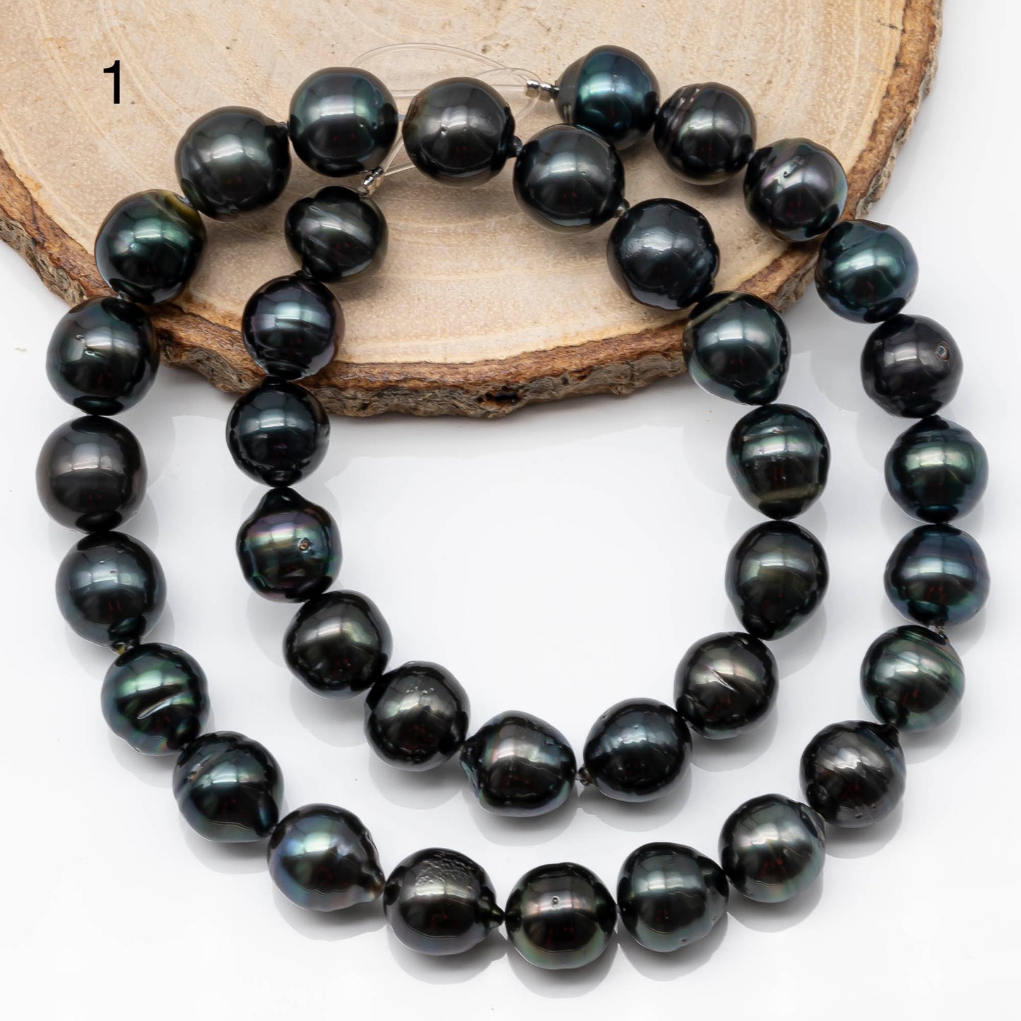 10-11mm DropTahitian Pearl in Full Strand with Natural Color and High Luster, For Jewelry Making with Blemishes, SKU # 1867TH