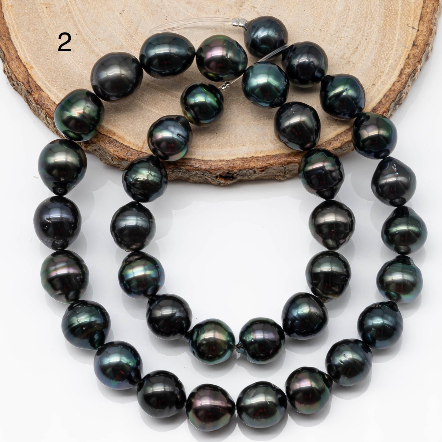 10-11mm DropTahitian Pearl in Full Strand with Natural Color and High Luster, For Jewelry Making with Blemishes, SKU # 1867TH