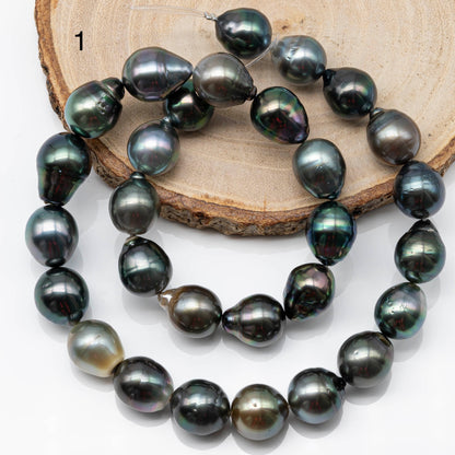 11-12mm Tahitian Pearl in Full Strand with All Natural Color with High Luster for Jewelry Making, SKU# 1872TH