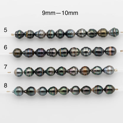 8-10mm Tahitian Pearl in Short Strand with All Natural Color with High Luster for Jewelry Making, SKU# 1874TH
