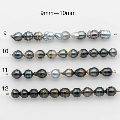 8-10mm Tahitian Pearl in Short Strand with All Natural Color with High Luster for Jewelry Making, SKU# 1874TH