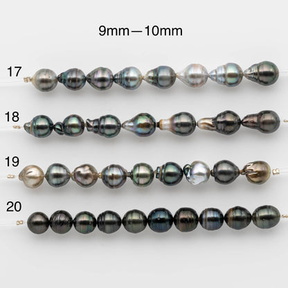 8-10mm Tahitian Pearl in Short Strand with All Natural Color with High Luster for Jewelry Making, SKU# 1874TH