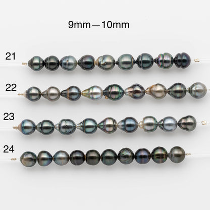 8-10mm Tahitian Pearl in Short Strand with All Natural Color with High Luster for Jewelry Making, SKU# 1874TH