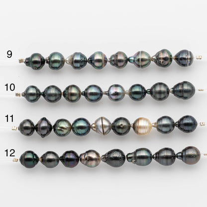 10-11mm Tahitian Pearl in Short Strand with All Natural Color with High Luster for Jewelry Making, SKU# 1876TH