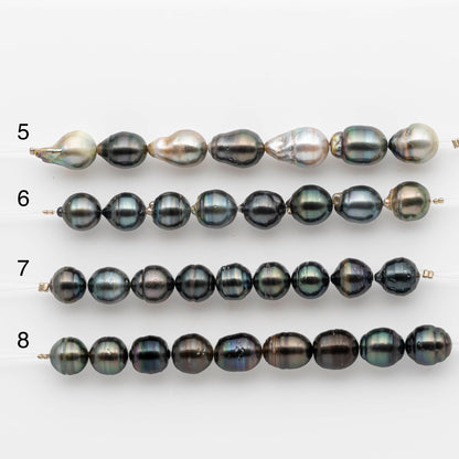 10-11mm Tahitian Pearl in Short Strand with All Natural Color with High Luster for Jewelry Making, SKU# 1876TH