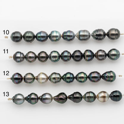 10-11mm Tahitian Pearl in Short Strand with All Natural Color with High Luster for Jewelry Making, SKU# 1877TH