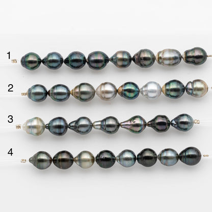 10-11mm Tahitian Pearl in Short Strand with All Natural Color with High Luster for Jewelry Making, SKU# 1876TH