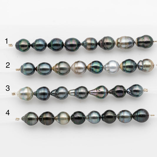 10-11mm Tahitian Pearl in Short Strand with All Natural Color with High Luster for Jewelry Making, SKU# 1876TH