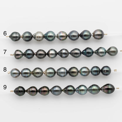 10-11mm Tahitian Pearl in Short Strand with All Natural Color with High Luster for Jewelry Making, SKU# 1877TH