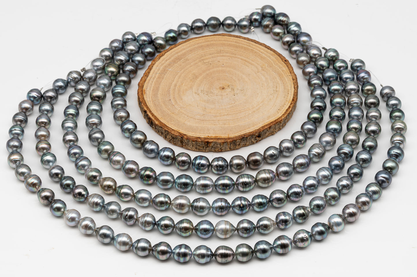 10-11mm Tahitian Pearl in Full Strand, Natural Colors with High Luster, for Jewelry Making, SKU # 3006TH