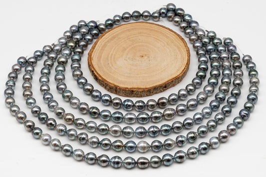 10-11mm Tahitian Pearl in Full Strand, Natural Colors with High Luster, for Jewelry Making, SKU # 3006TH