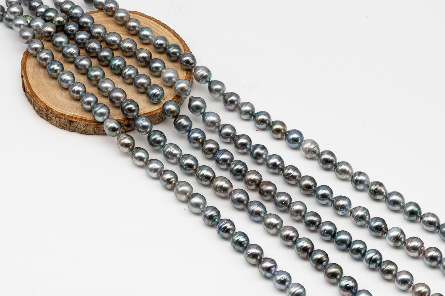 10-11mm Tahitian Pearl in Full Strand, Natural Colors with High Luster, for Jewelry Making, SKU # 3006TH
