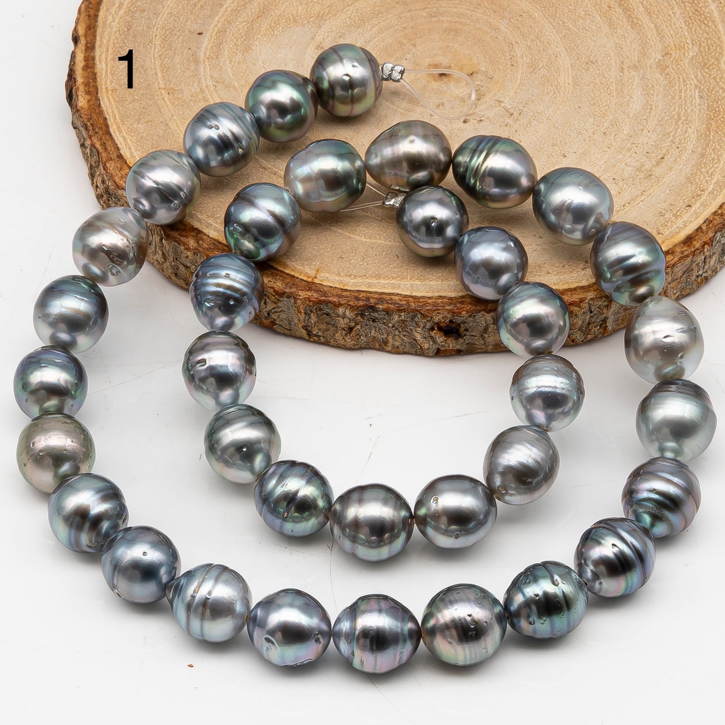 10-11mm Tahitian Pearl in Full Strand, Natural Colors with High Luster, for Jewelry Making, SKU # 3006TH