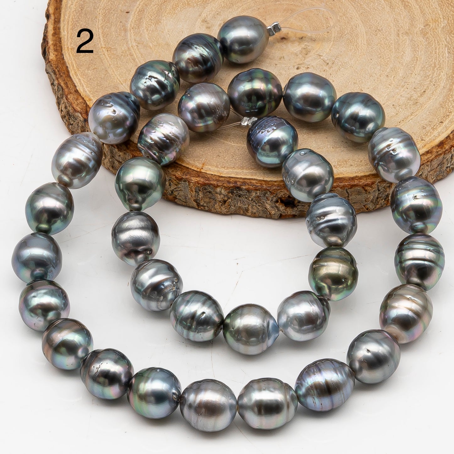 10-11mm Tahitian Pearl in Full Strand, Natural Colors with High Luster, for Jewelry Making, SKU # 3006TH