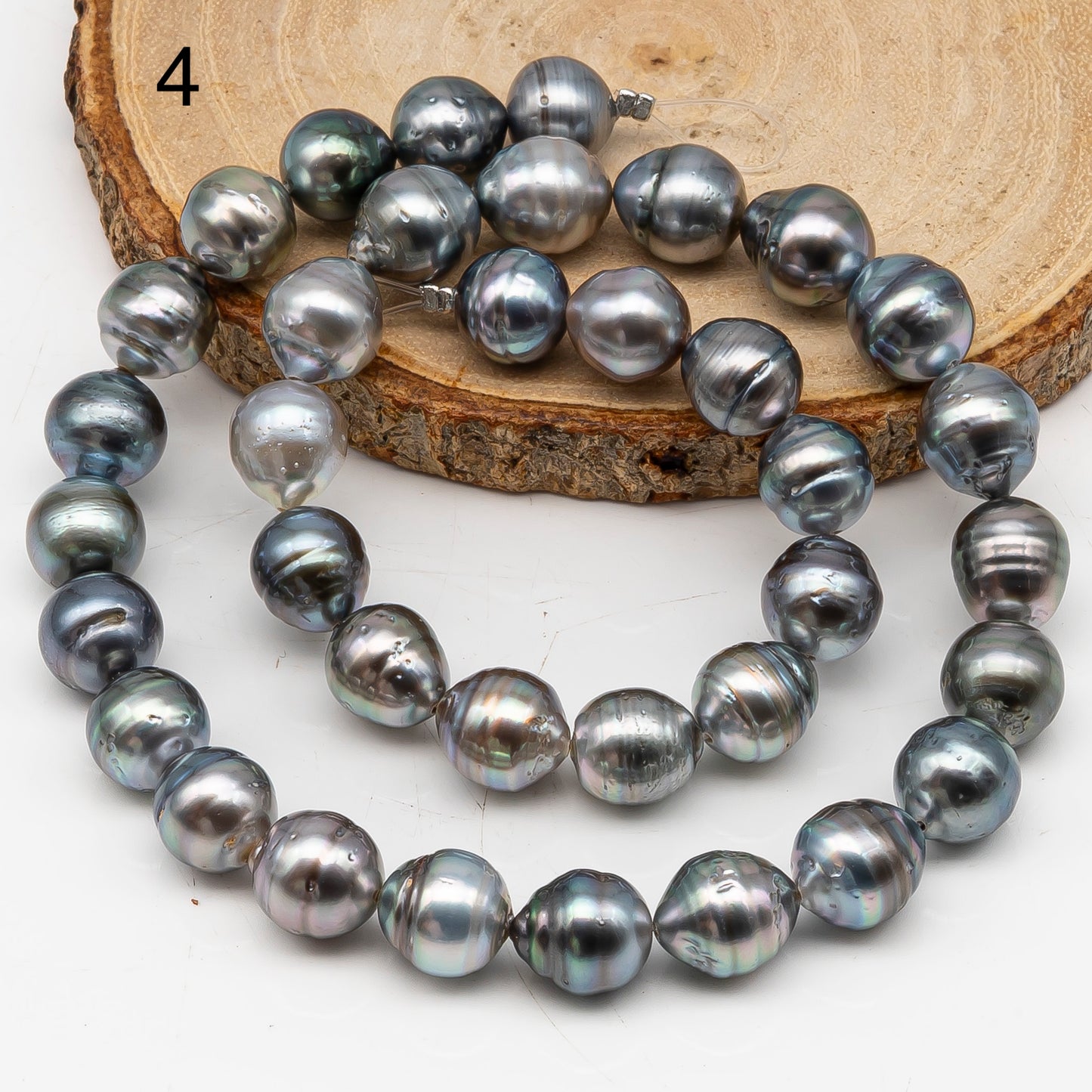 10-11mm Tahitian Pearl in Full Strand, Natural Colors with High Luster, for Jewelry Making, SKU # 3006TH