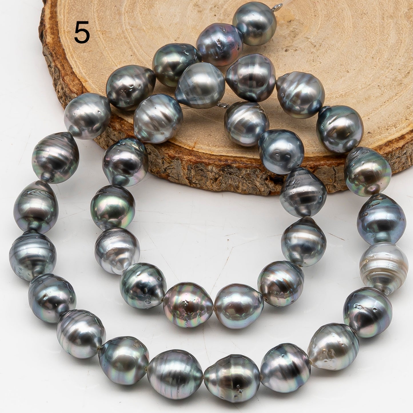 10-11mm Tahitian Pearl in Full Strand, Natural Colors with High Luster, for Jewelry Making, SKU # 3006TH