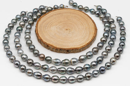 10-11mm Tahitian Pearl in Full Strand, Natural Colors with High Luster, for Jewelry Making, SKU # 3007TH