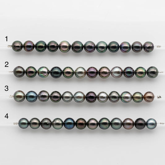 8-9mm Tahitian Pearl in Short Strand with All Natural Color with High Luster for Jewelry Making, SKU# 1911TH