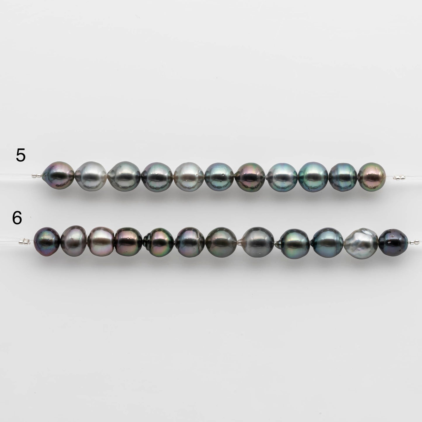 8-9mm Tahitian Pearl in Short Strand with All Natural Color with High Luster for Jewelry Making, SKU# 1911TH