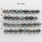 2mm Hole Tahitian Pearls 9-11mm in Short Strand with All Natural Color with High Luster for Jewelry Making, SKU# 1913TH