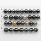 2mm Hole Tahitian Pearls 12-13mm in Short Strand with All Natural Color with High Luster for Jewelry Making, SKU# 1914TH