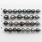 2mm Hole Tahitian Pearls 12-13mm in Short Strand with All Natural Color with High Luster for Jewelry Making, SKU# 1915TH