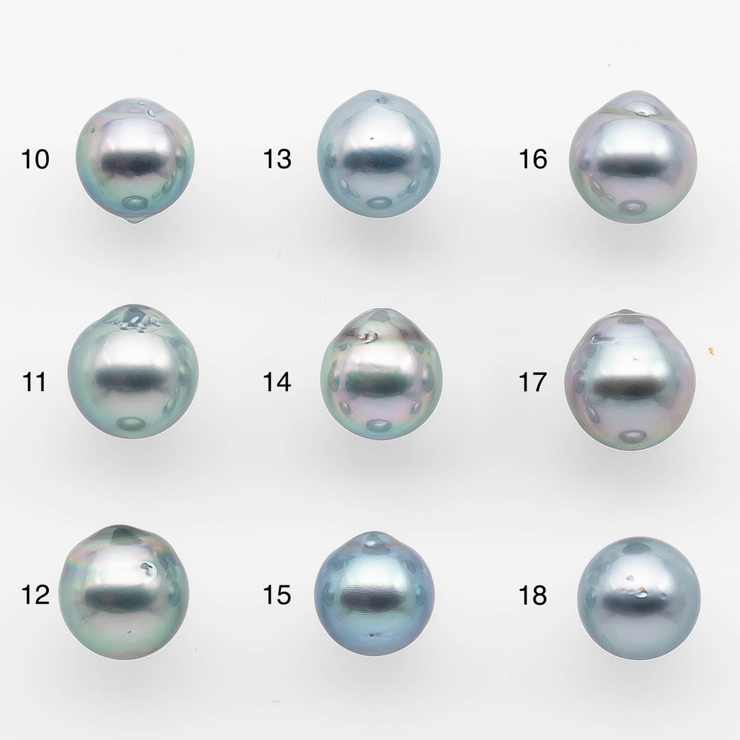 8-9mm Loose Silver Tahitian Pearl Drop in Natural Color with High Luster and Blemishes, Single Piece Undrilled, SKU # 1743TH