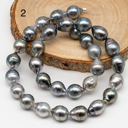 10-11mm Tahitian Pearl in Full Strand, Natural Colors with High Luster, for Jewelry Making, SKU # 3007TH
