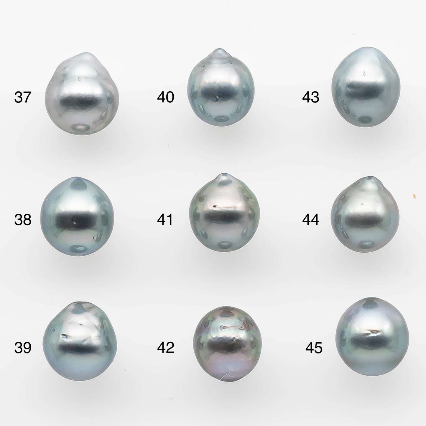 8-9mm Loose Silver Tahitian Pearl Drop in Natural Color with High Luster and Blemishes, Single Piece Undrilled, SKU # 1743TH