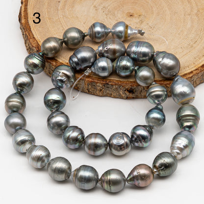 10-11mm Tahitian Pearl in Full Strand, Natural Colors with High Luster, for Jewelry Making, SKU # 3007TH