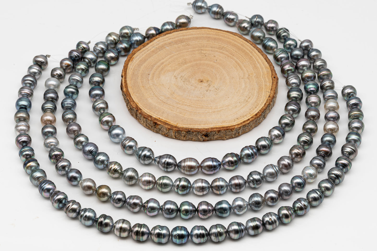 10-11mm Tahitian Pearl in Full Strand, Natural Colors with High Luster, for Jewelry Making, SKU # 3008TH