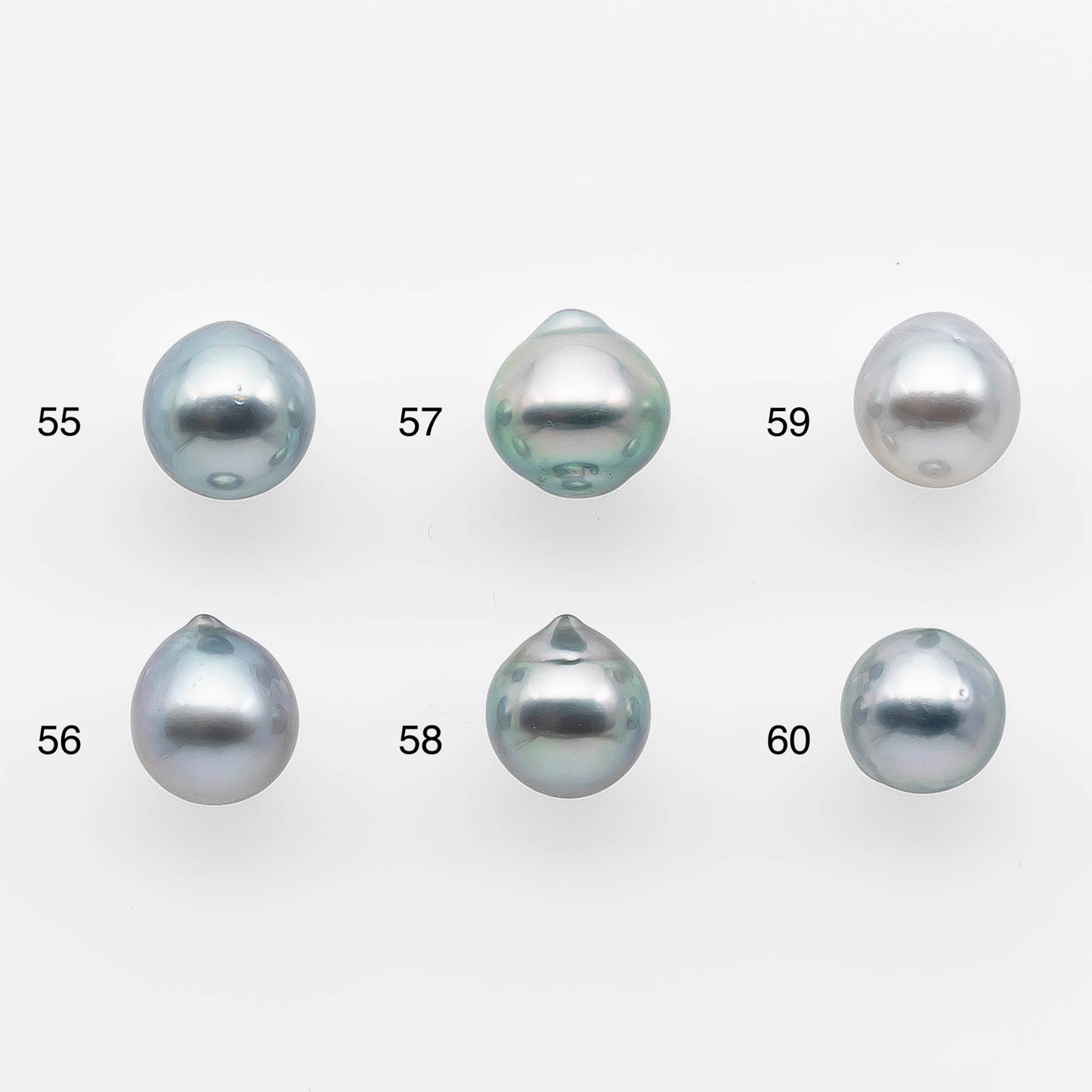 8-9mm Loose Silver Tahitian Pearl Drop in Natural Color with High Luster and Blemishes, Single Piece Undrilled, SKU # 1743TH