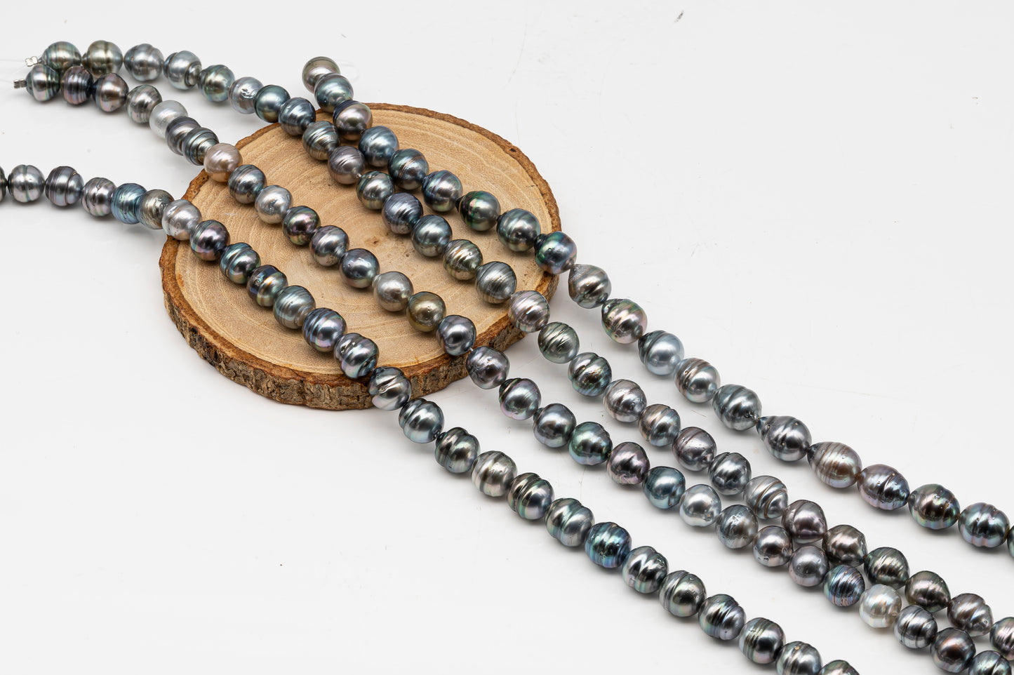 10-11mm Tahitian Pearl in Full Strand, Natural Colors with High Luster, for Jewelry Making, SKU # 3008TH