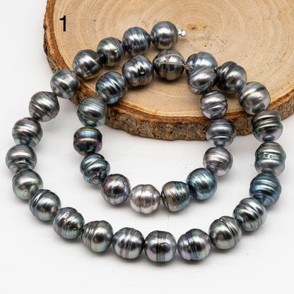 10-11mm Tahitian Pearl in Full Strand, Natural Colors with High Luster, for Jewelry Making, SKU # 3008TH