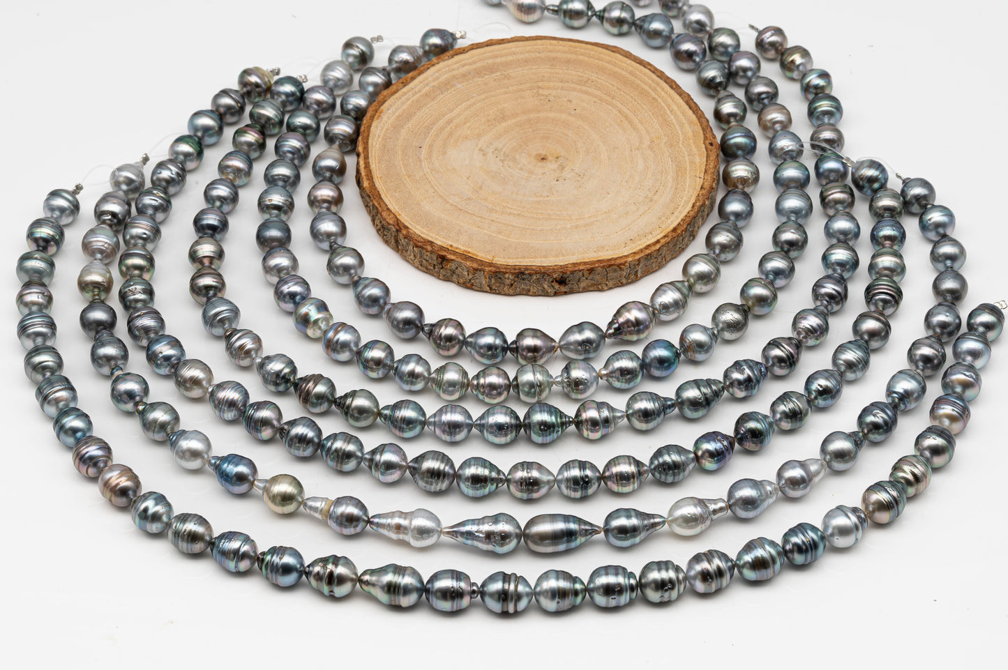 10-11mm Tahitian Pearl in Full Strand, Natural Colors with High Luster, for Jewelry Making, SKU # 3009TH