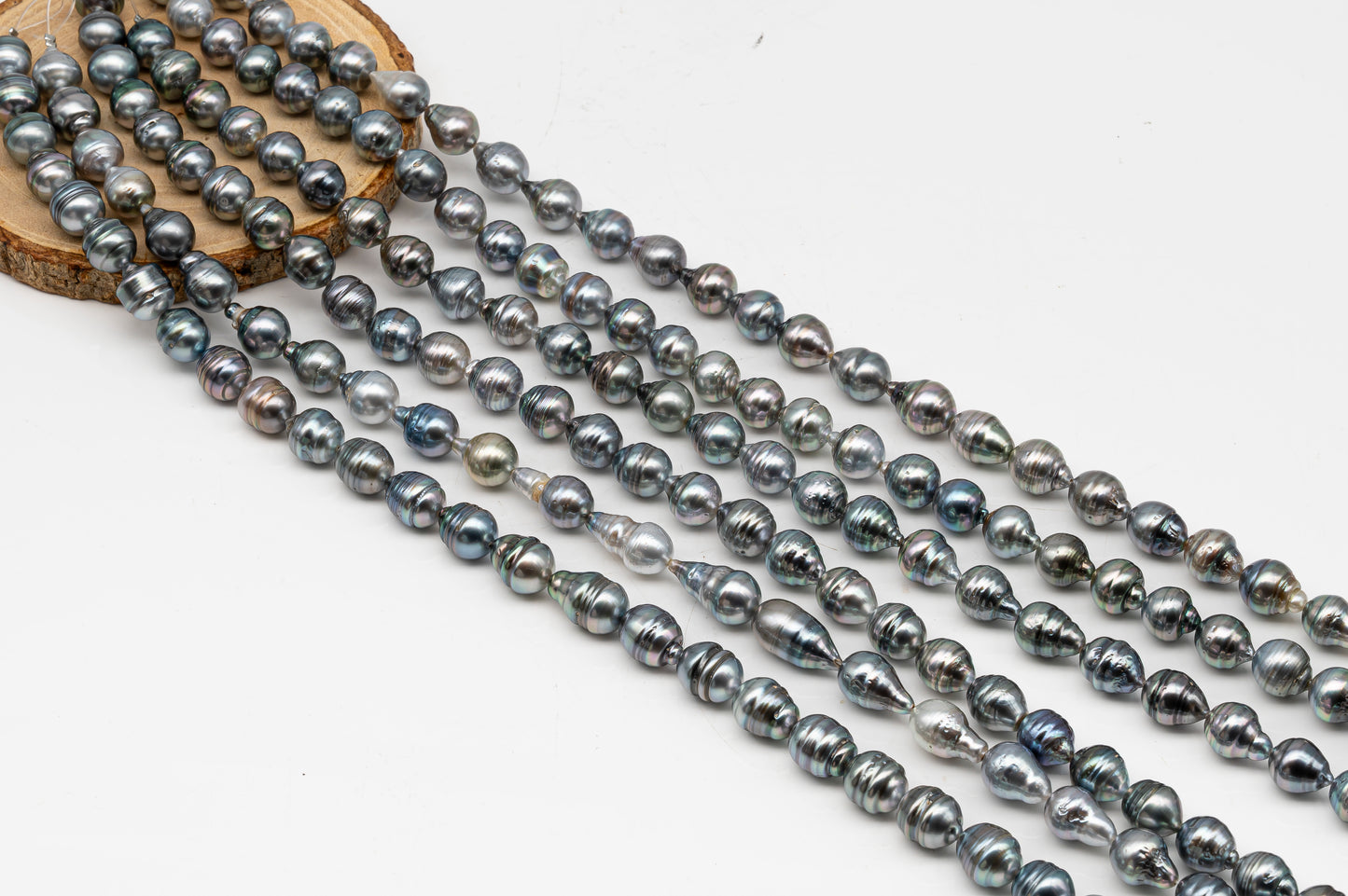 10-11mm Tahitian Pearl in Full Strand, Natural Colors with High Luster, for Jewelry Making, SKU # 3009TH
