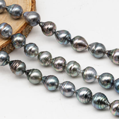 10-11mm Tahitian Pearl in Full Strand, Natural Colors with High Luster, for Jewelry Making, SKU # 3009TH