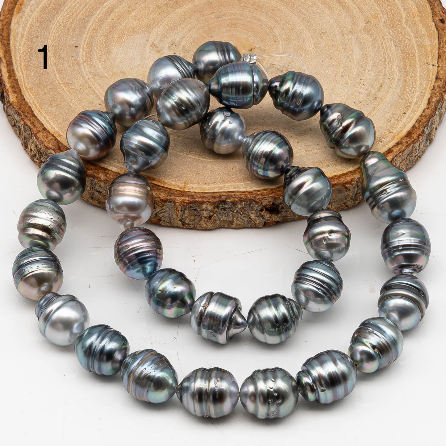 10-11mm Tahitian Pearl in Full Strand, Natural Colors with High Luster, for Jewelry Making, SKU # 3009TH