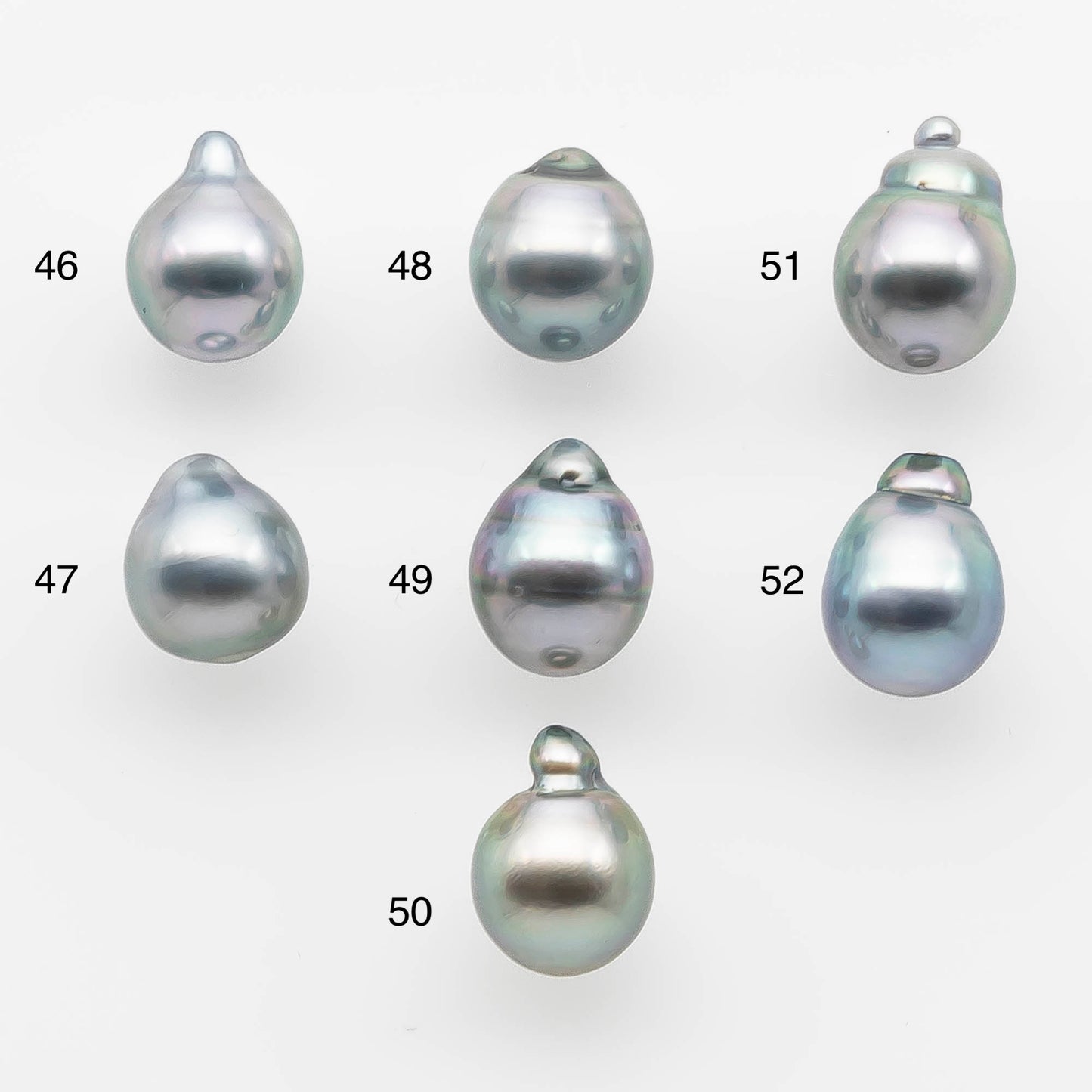 8-9mm Tahitian Pearl Drop with High Luster and Natural Color in Silver Blue with Minor Blemishes, Loose Single Piece Undrilled, SKU # 2111TH