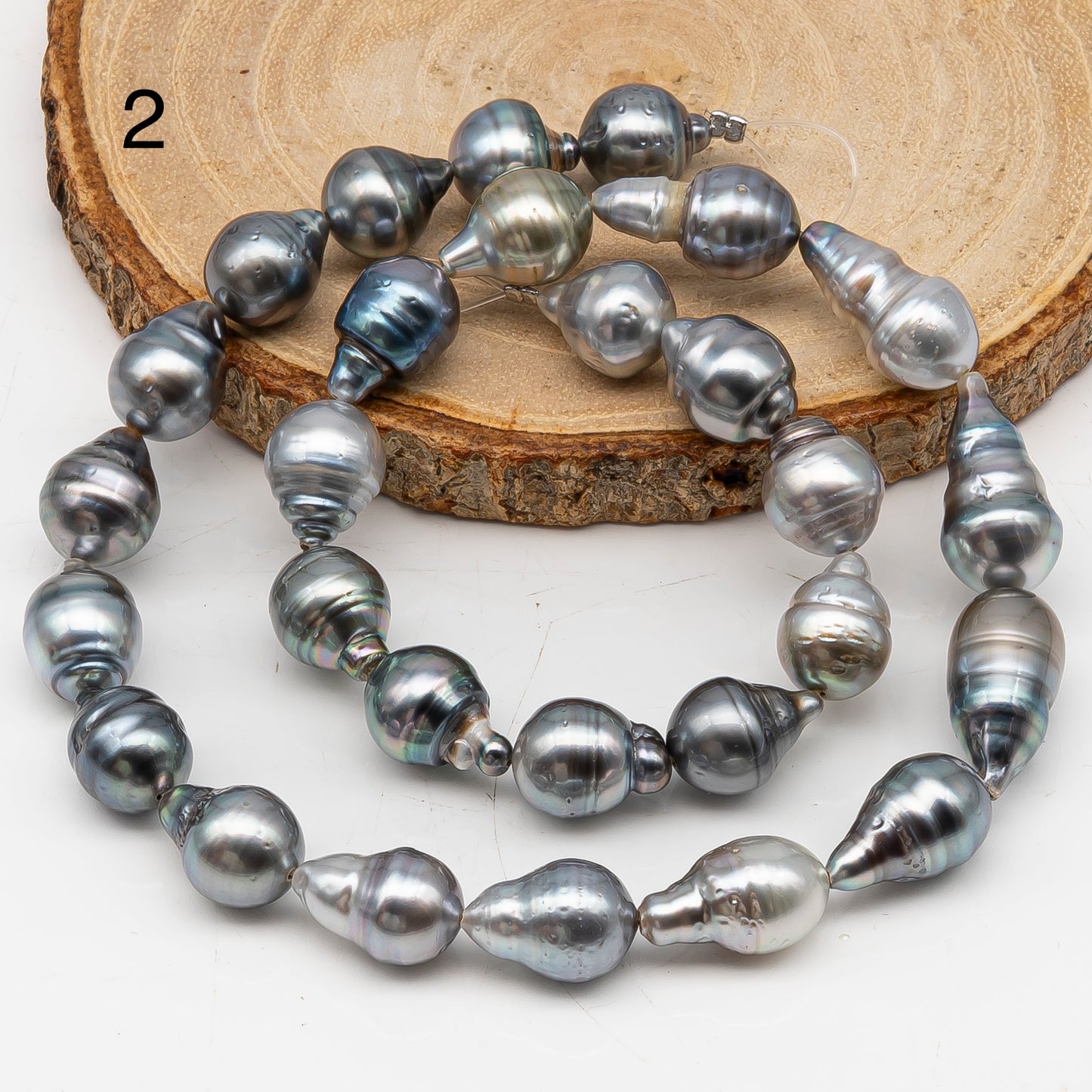10-11mm Tahitian Pearl in Full Strand, Natural Colors with High Luster, for Jewelry Making, SKU # 3009TH