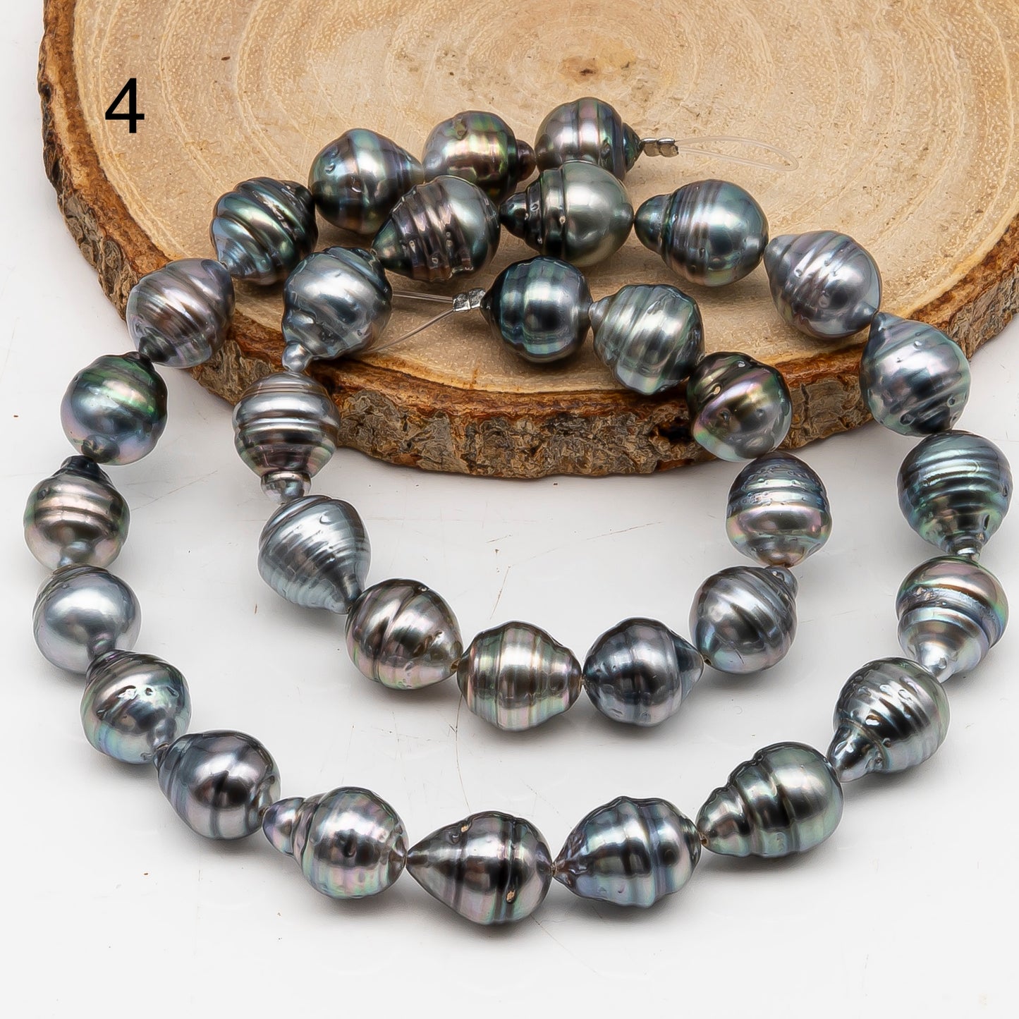 10-11mm Tahitian Pearl in Full Strand, Natural Colors with High Luster, for Jewelry Making, SKU # 3009TH