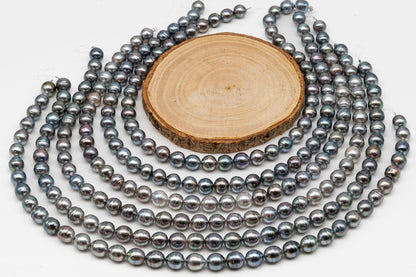 9-10mm Tahitian Pearl in Full Strand, Natural Colors with High Luster, for Jewelry Making, SKU # 3010TH